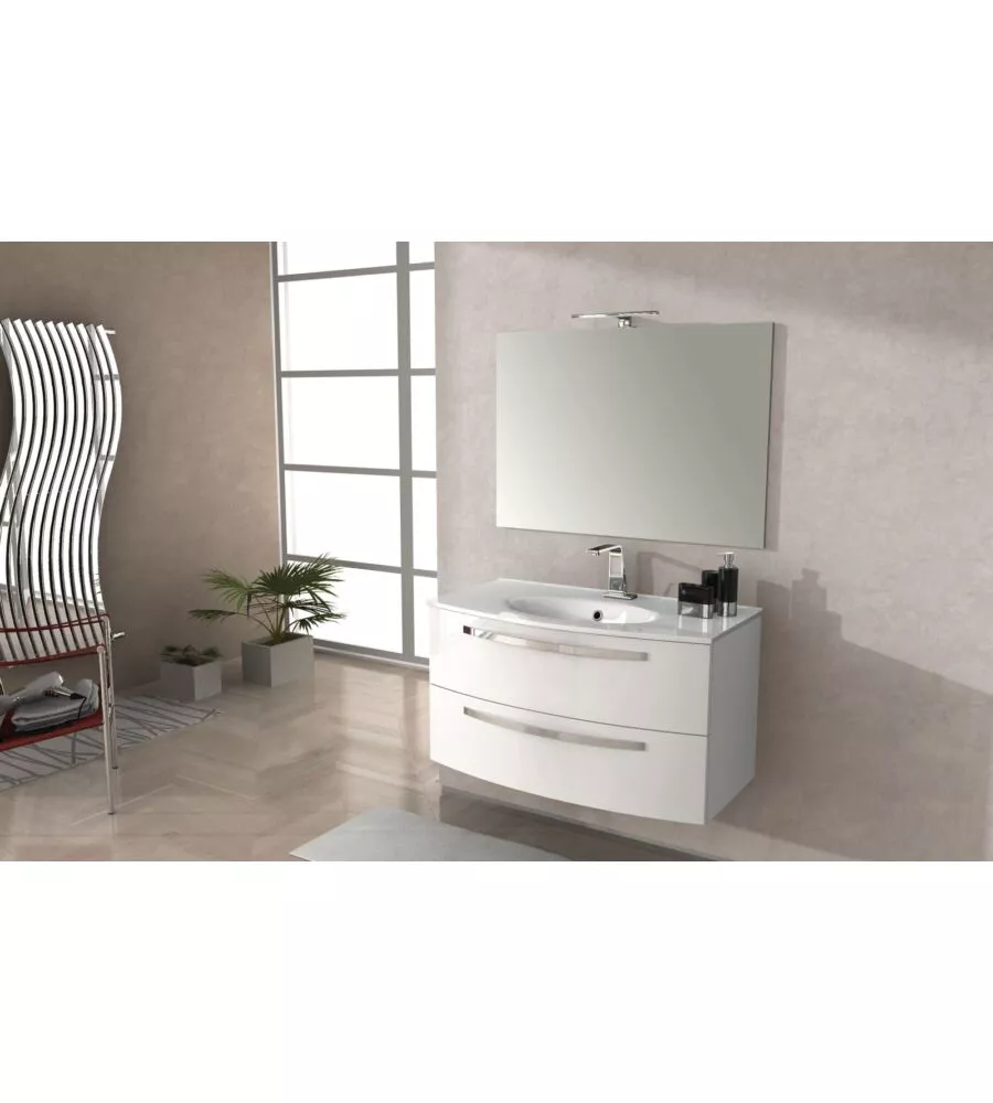 Mobile bagno "stella 100" colore bianco lucido, 101x55x56 cm